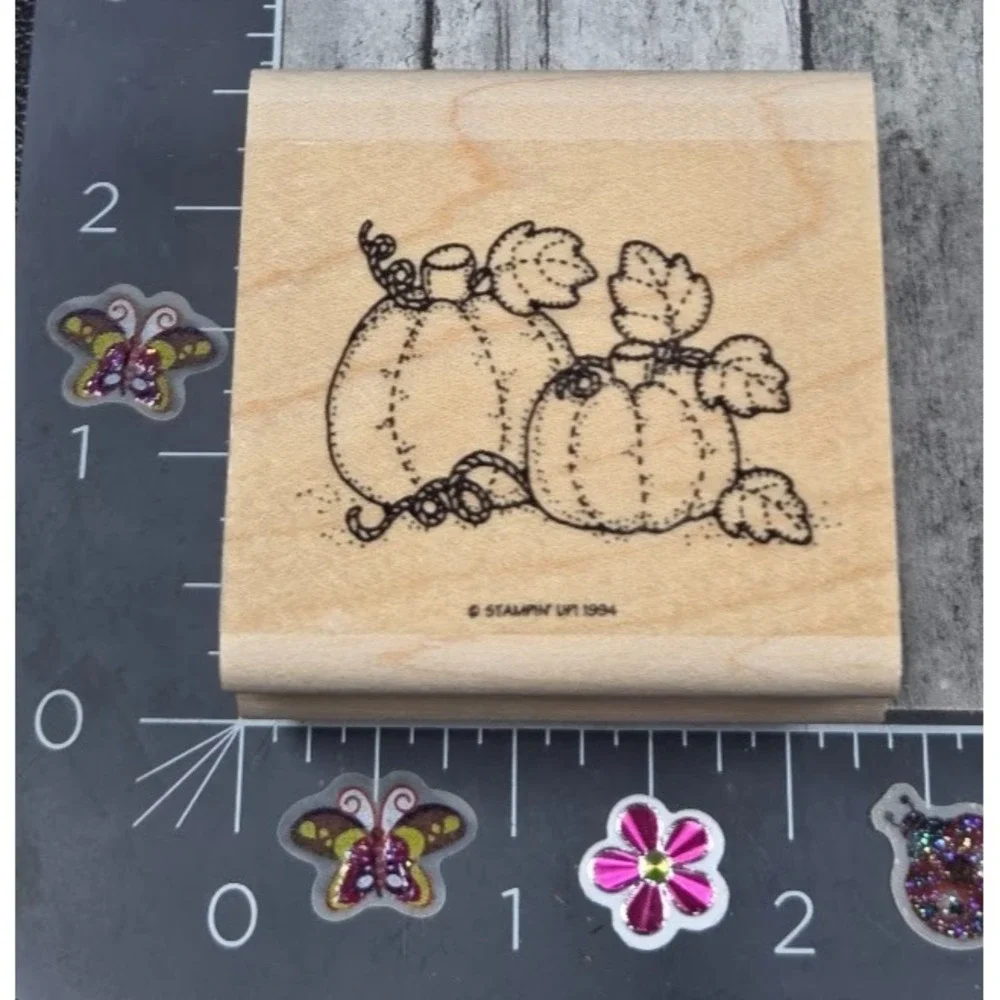 Stampin' Up! Harvest Pumpkins Autumn Fall 1994 Rubber Stamp Wood #i7